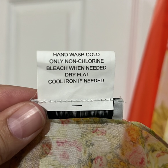 3 Spring Scarves.  Dark Orange/Light Orange.  Peach/Cream.  Yellow Floral. - Picture 8 of 8